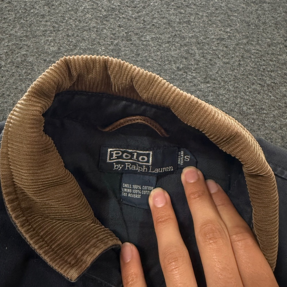Vintage Polo Ralph Lauren Harrington Jacket Mens Small Navy Good Corduroy Collar - Picture 4 of 7
